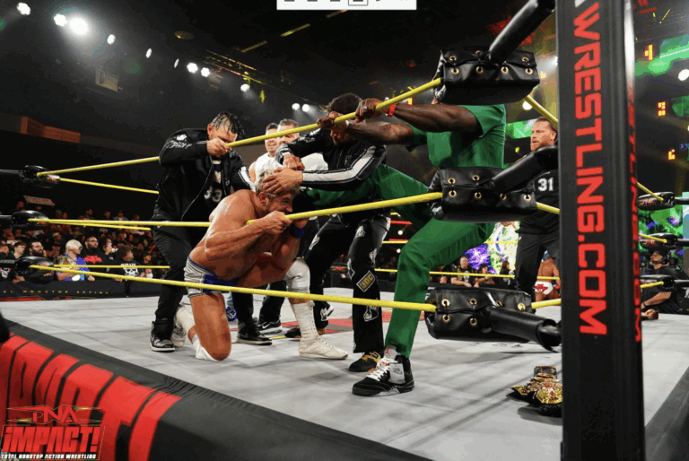 group of wrestlers in the ring at TNA iMPACT